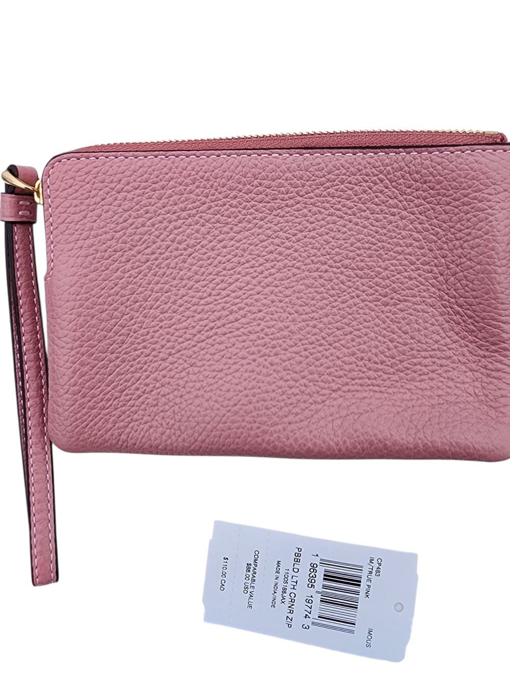 Coach Pebbled Leather Corner Zip Wristlet - Picture 4 of 11